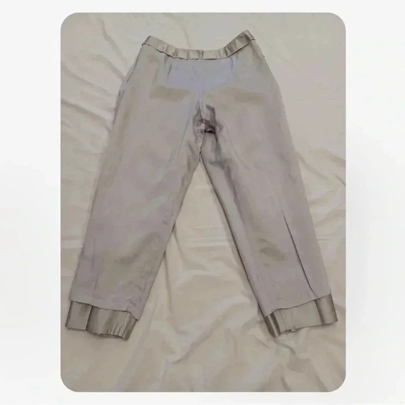 Dana Buchman 100% Silk  Silver Grey Ankle Trousers Size 12 - Picture 10 of 11